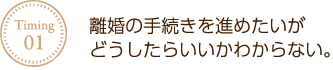 離婚の手続きを進めたいがどうしたらいいかわからない。